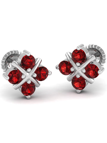 Akshat Sapphire Sterling Silver (92.5% purity) Precious Stud Earrings for Girls and Women Pure Silver Beautiful and Designer studs earring with cubic zirconia (AD) stones