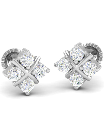 Pure Sterling Silver (92.5% purity)Precious, Beautiful and Designer Stud Earrings with cubic zirconia (AD) stones for Girls and Women