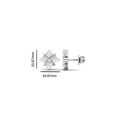 Pure Sterling Silver (92.5% purity)Precious, Beautiful and Designer Stud Earrings with cubic zirconia (AD) stones for Girls and Women