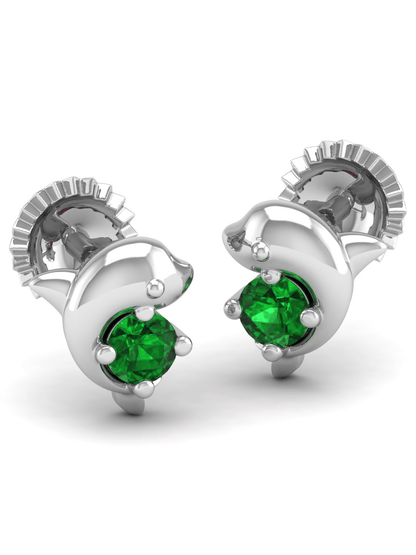 Pure Sterling Silver (92.5% purity)Precious, Beautiful and Designer Stud Earrings with cubic zirconia (AD) stones for Girls and Women