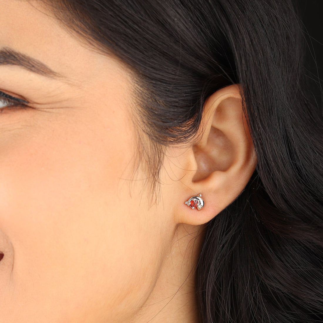 Sterling Silver Stud Earrings for Women by Akshat Sapphire 92.5 Silver Rhodium Plated S10135