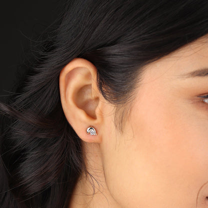 Pure Sterling Silver (92.5% purity)Precious, Beautiful and Designer Stud Earrings with cubic zirconia (AD) stones for Girls and Women