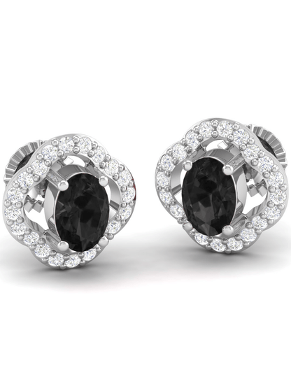 Pure Sterling Silver (92.5% purity)Precious, Beautiful and Designer Stud Earrings with cubic zirconia (AD) stones for Girls and Women
