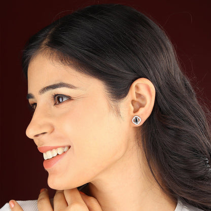 Pure Sterling Silver (92.5% purity)Precious, Beautiful and Designer Stud Earrings with cubic zirconia (AD) stones for Girls and Women