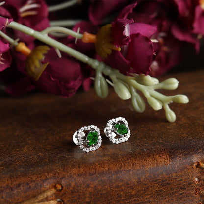 Pure Sterling Silver (92.5% purity)Precious, Beautiful and Designer Stud Earrings with cubic zirconia (AD) stones for Girls and Women