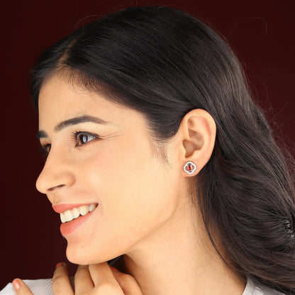 Pure Sterling Silver (92.5% purity)Precious, Beautiful and Designer Stud Earrings with cubic zirconia (AD) stones for Girls and Women