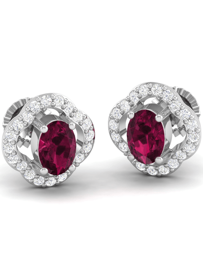 Pure Sterling Silver (92.5% purity)Precious, Beautiful and Designer Stud Earrings with cubic zirconia (AD) stones for Girls and Women