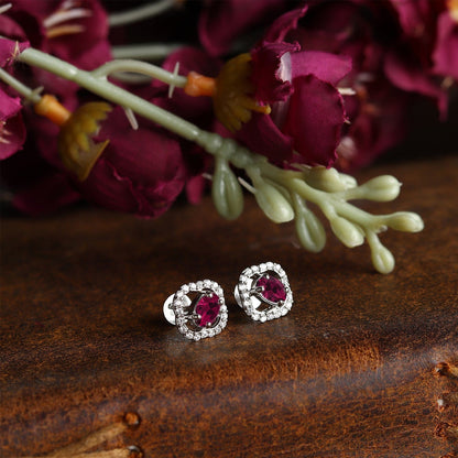 Pure Sterling Silver (92.5% purity)Precious, Beautiful and Designer Stud Earrings with cubic zirconia (AD) stones for Girls and Women
