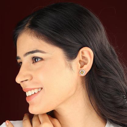 Pure Sterling Silver (92.5% purity)Precious, Beautiful and Designer Stud Earrings with cubic zirconia (AD) stones for Girls and Women