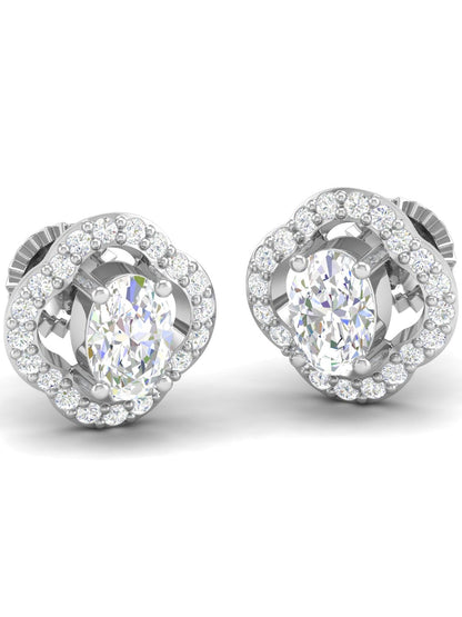 Pure Sterling Silver (92.5% purity)Precious, Beautiful and Designer Stud Earrings with cubic zirconia (AD) stones for Girls and Women