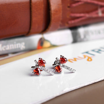 Akshat Sapphire Sterling Silver (92.5% purity) Precious Stud Earrings for Girls and Women Pure Silver Beautiful and Designer studs earring with cubic zirconia (AD) stones