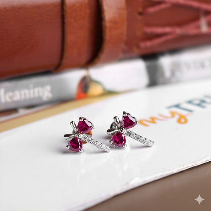 Sterling Silver Stud Earrings for Women by Akshat Sapphire 92.5 Silver Rhodium Plated S10138