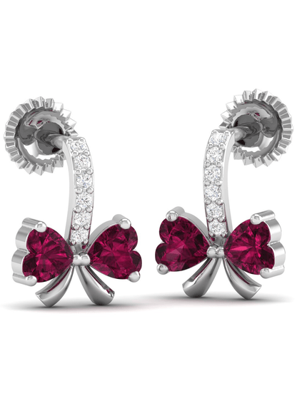 Pure Sterling Silver (92.5% purity)Precious, Beautiful and Designer Stud Earrings with cubic zirconia (AD) stones for Girls and Women