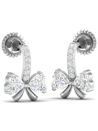 Pure Sterling Silver (92.5% purity)Precious, Beautiful and Designer Stud Earrings with cubic zirconia (AD) stones for Girls and Women