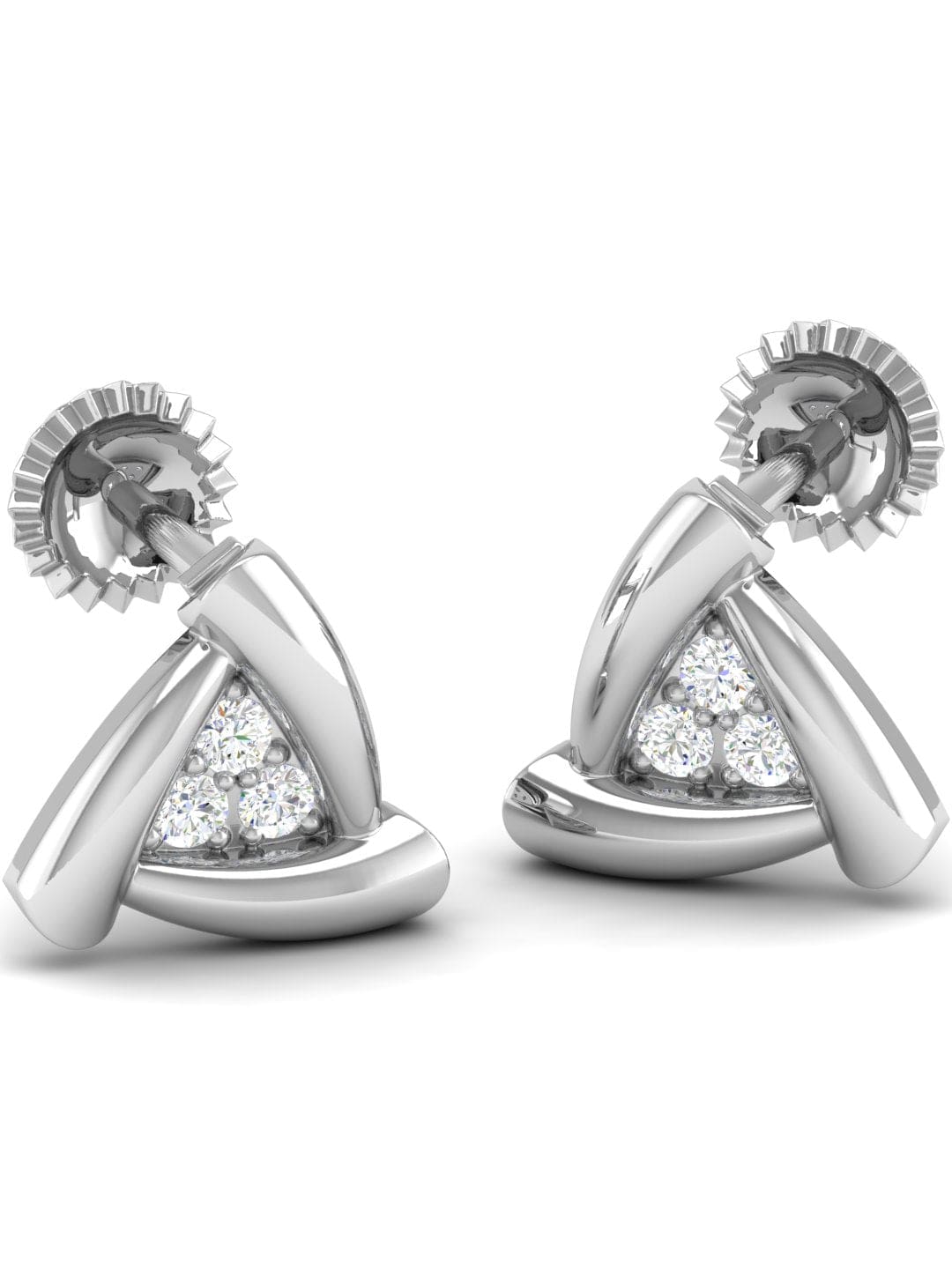 Pure Sterling Silver (92.5% purity)Precious, Beautiful and Designer Stud Earrings with cubic zirconia (AD) stones for Girls and Women