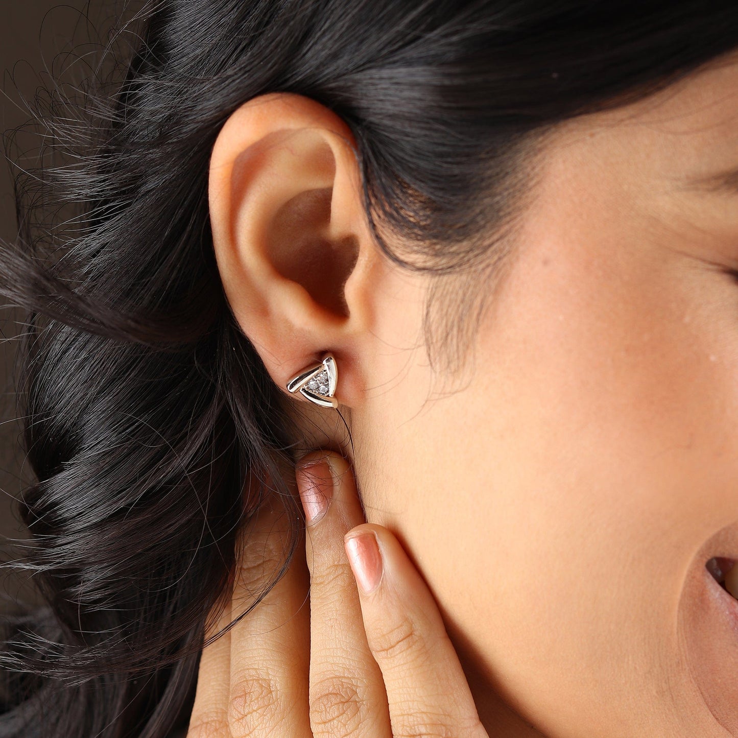 Pure Sterling Silver (92.5% purity)Precious, Beautiful and Designer Stud Earrings with cubic zirconia (AD) stones for Girls and Women