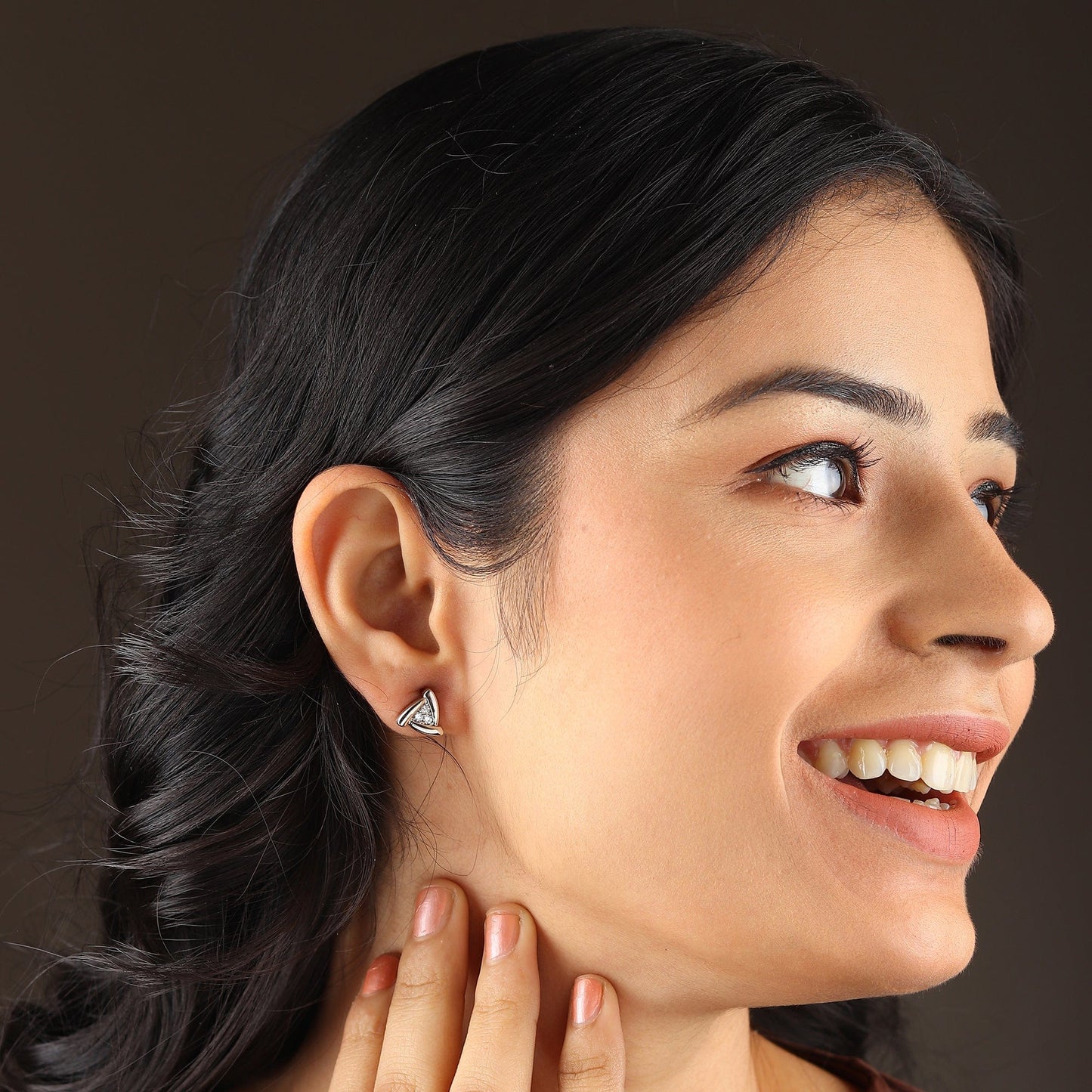 Pure Sterling Silver (92.5% purity)Precious, Beautiful and Designer Stud Earrings with cubic zirconia (AD) stones for Girls and Women