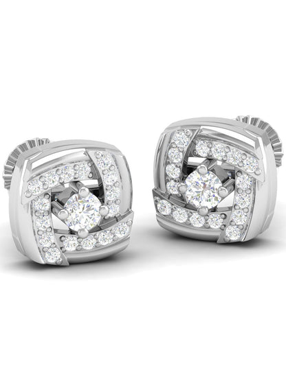 Pure Sterling Silver (92.5% purity)Precious, Beautiful and Designer Stud Earrings with cubic zirconia (AD) stones for Girls and Women