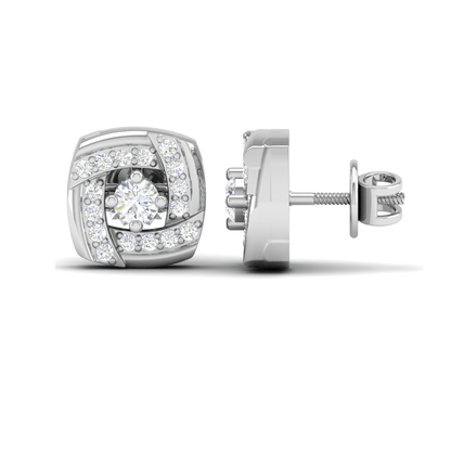 Pure Sterling Silver (92.5% purity)Precious, Beautiful and Designer Stud Earrings with cubic zirconia (AD) stones for Girls and Women