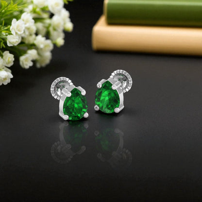 Pure Sterling Silver (92.5% purity)Precious, Beautiful and Designer Stud Earrings with cubic zirconia (AD) stones for Girls and Women