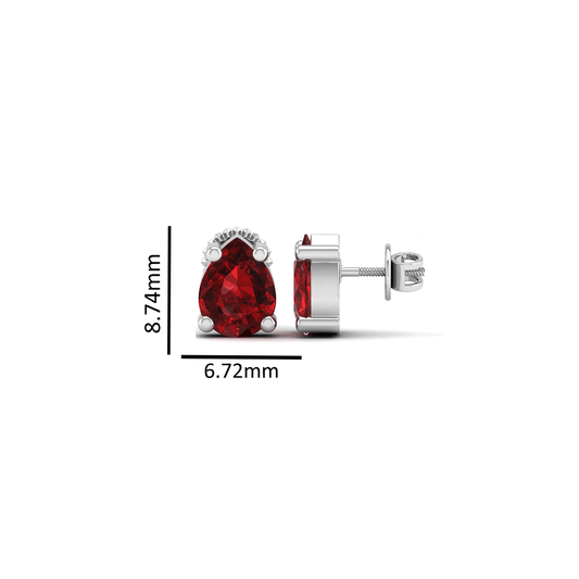 Akshat Sapphire Sterling Silver (92.5% purity) Precious Stud Earrings for Girls and Women Pure Silver Beautiful and Designer studs earring with cubic zirconia (AD) stones