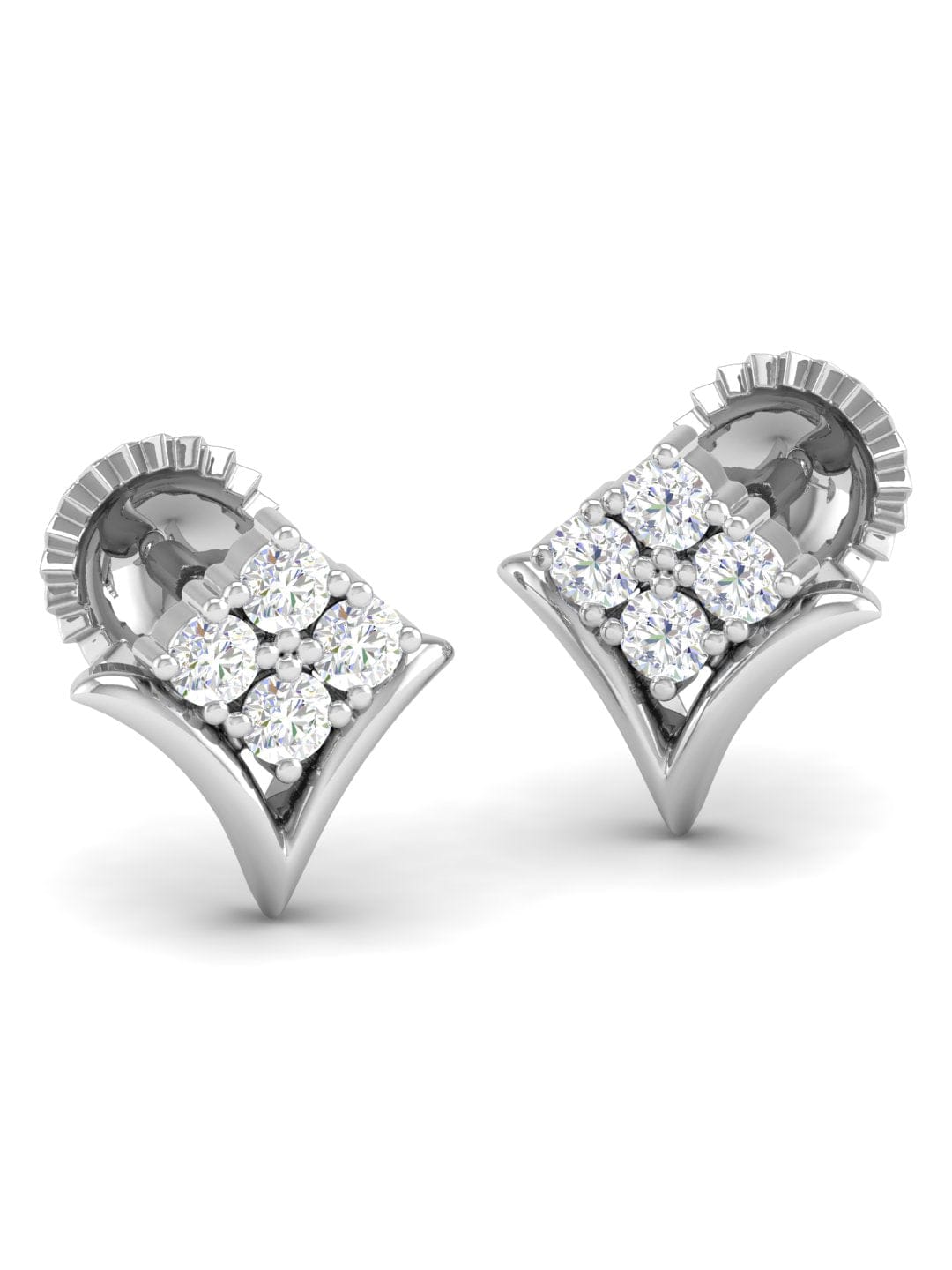 Pure Sterling Silver (92.5% purity)Precious, Beautiful and Designer Stud Earrings with cubic zirconia (AD) stones for Girls and Women