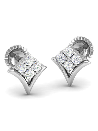 Pure Sterling Silver (92.5% purity)Precious, Beautiful and Designer Stud Earrings with cubic zirconia (AD) stones for Girls and Women