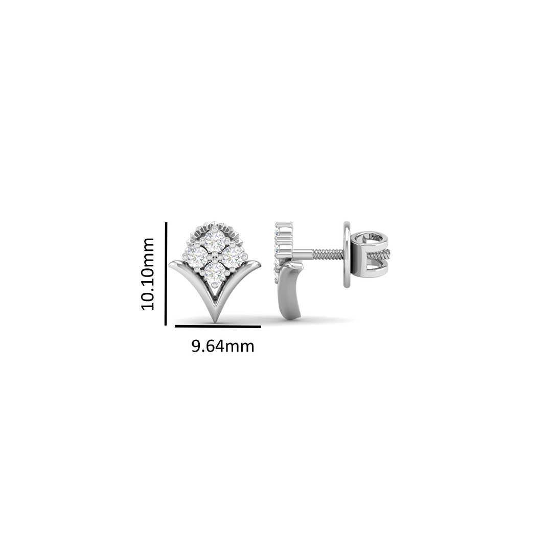 Pure Sterling Silver (92.5% purity)Precious, Beautiful and Designer Stud Earrings with cubic zirconia (AD) stones for Girls and Women