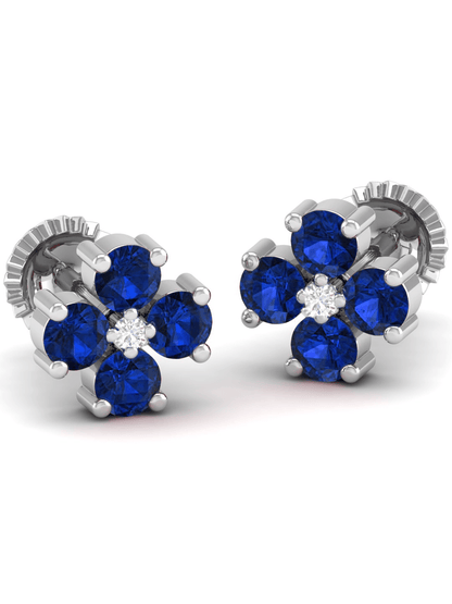 Pure Sterling Silver (92.5% purity)Precious, Beautiful and Designer Stud Earrings with cubic zirconia (AD) stones for Girls and Women