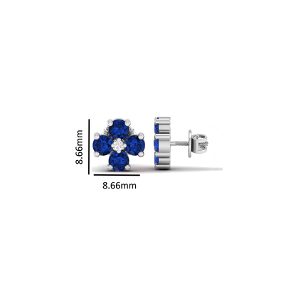 Pure Sterling Silver (92.5% purity)Precious, Beautiful and Designer Stud Earrings with cubic zirconia (AD) stones for Girls and Women