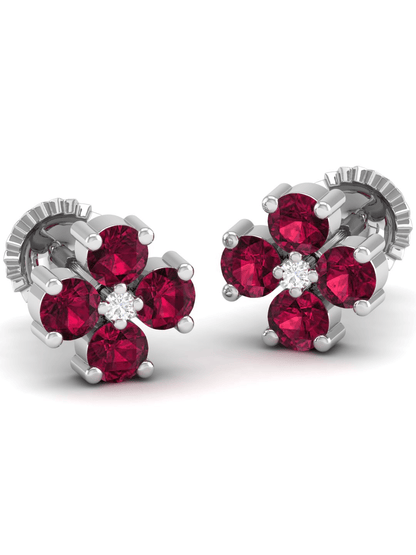 Pure Sterling Silver (92.5% purity)Precious, Beautiful and Designer Stud Earrings with cubic zirconia (AD) stones for Girls and Women