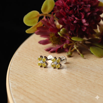 Sterling Silver Stud Earrings for Women by Akshat Sapphire 92.5 Silver Rhodium Plated S10147