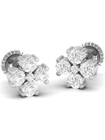Pure Sterling Silver (92.5% purity)Precious, Beautiful and Designer Stud Earrings with cubic zirconia (AD) stones for Girls and Women