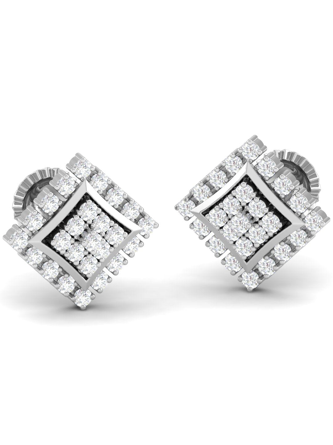 Pure Sterling Silver (92.5% purity)Precious, Beautiful and Designer Stud Earrings with cubic zirconia (AD) stones for Girls and Women