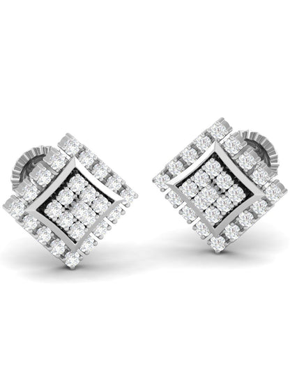 Pure Sterling Silver (92.5% purity)Precious, Beautiful and Designer Stud Earrings with cubic zirconia (AD) stones for Girls and Women
