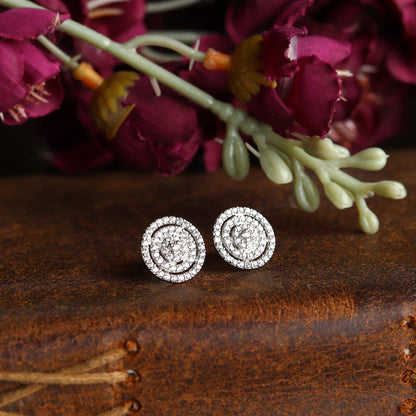 Pure Sterling Silver (92.5% purity)Precious, Beautiful and Designer Stud Earrings with cubic zirconia (AD) stones for Girls and Women