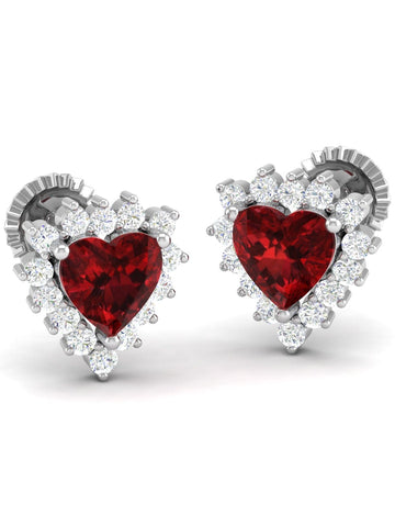 Akshat Sapphire Sterling Silver (92.5% purity) Precious Stud Earrings for Girls and Women Pure Silver Beautiful and Designer studs earring with cubic zirconia (AD) stones