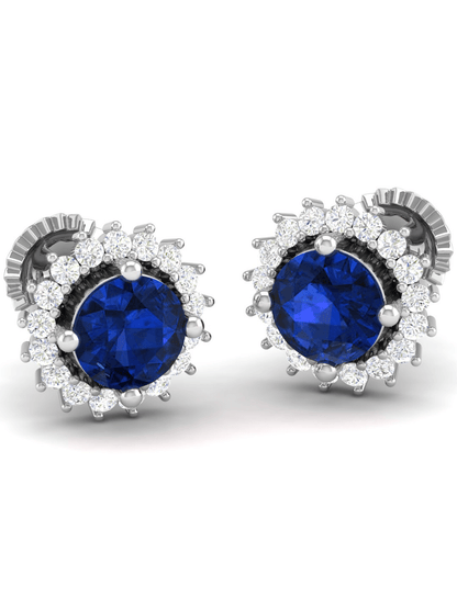 Pure Sterling Silver (92.5% purity)Precious, Beautiful and Designer Stud Earrings with cubic zirconia (AD) stones for Girls and Women