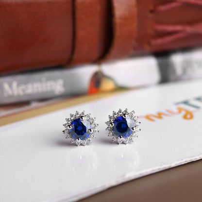 Pure Sterling Silver (92.5% purity)Precious, Beautiful and Designer Stud Earrings with cubic zirconia (AD) stones for Girls and Women