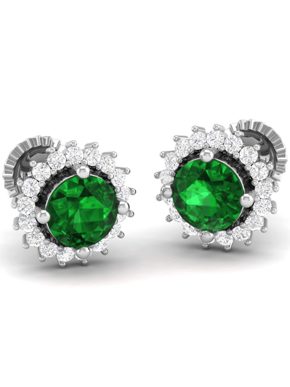 Pure Sterling Silver (92.5% purity)Precious, Beautiful and Designer Stud Earrings with cubic zirconia (AD) stones for Girls and Women