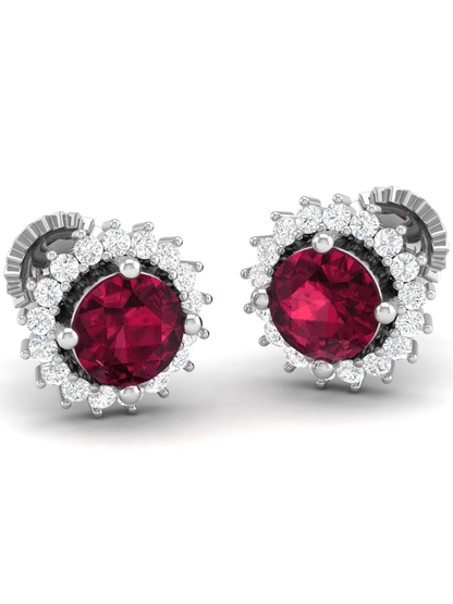 Pure Sterling Silver (92.5% purity)Precious, Beautiful and Designer Stud Earrings with cubic zirconia (AD) stones for Girls and Women