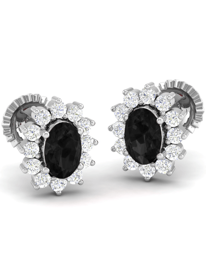 Pure Sterling Silver (92.5% purity)Precious, Beautiful and Designer Stud Earrings with cubic zirconia (AD) stones for Girls and Women