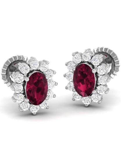 Pure Sterling Silver (92.5% purity)Precious, Beautiful and Designer Stud Earrings with cubic zirconia (AD) stones for Girls and Women