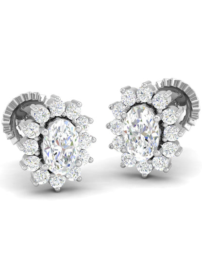 Pure Sterling Silver (92.5% purity)Precious, Beautiful and Designer Stud Earrings with cubic zirconia (AD) stones for Girls and Women