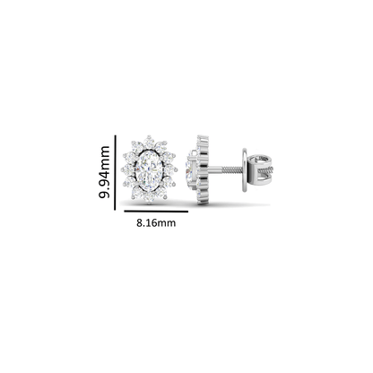 Pure Sterling Silver (92.5% purity)Precious, Beautiful and Designer Stud Earrings with cubic zirconia (AD) stones for Girls and Women