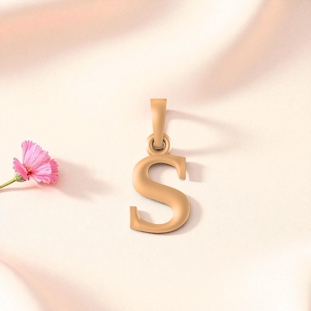 22 CT Gold Plated Silver (92.5% purity) precious and designer Name Alphabet Pendant by Akshat Sapphire For Men and women