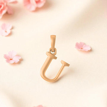 22 CT Gold Plated Silver (92.5% purity) precious and designer Name Alphabet Pendant by Akshat Sapphire For Men and women