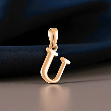 22 CT Gold Plated Silver (92.5% purity) Precious Name Alphabet Pendant by Akshat Sapphire For Kids And Girls