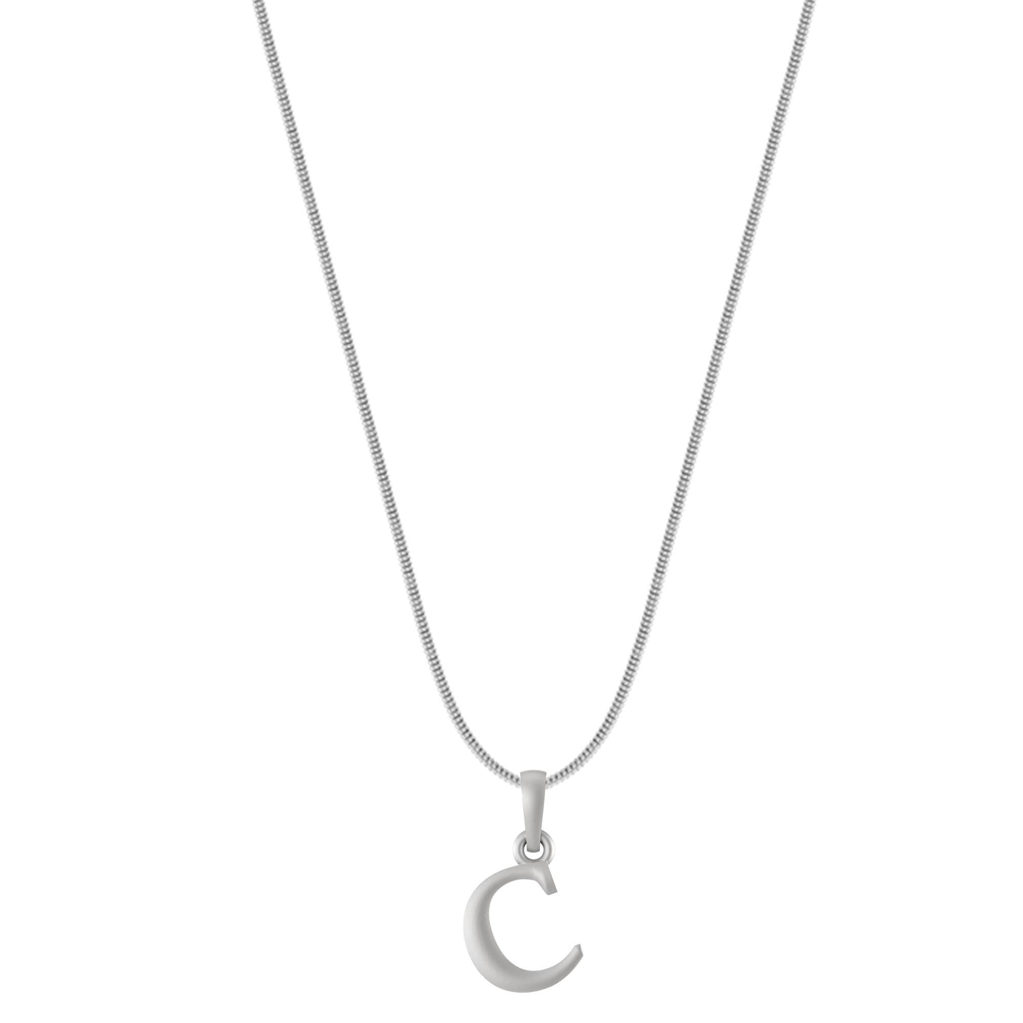 Akshat Sapphire Sterling Silver (92.5% purity) precious Name alphabet chain pendant (Pendnat with snake chain) pure silver designer alphabet chain locket