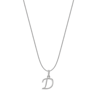 Akshat Sapphire Sterling Silver (92.5% purity) precious Name alphabet chain pendant (Pendnat with snake chain) pure silver designer alphabet chain locket